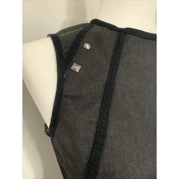 alexander mcqueen authentic Black Denim Jean Tank Bodycon Mini Dress 42 Small - Picture 6 of 10